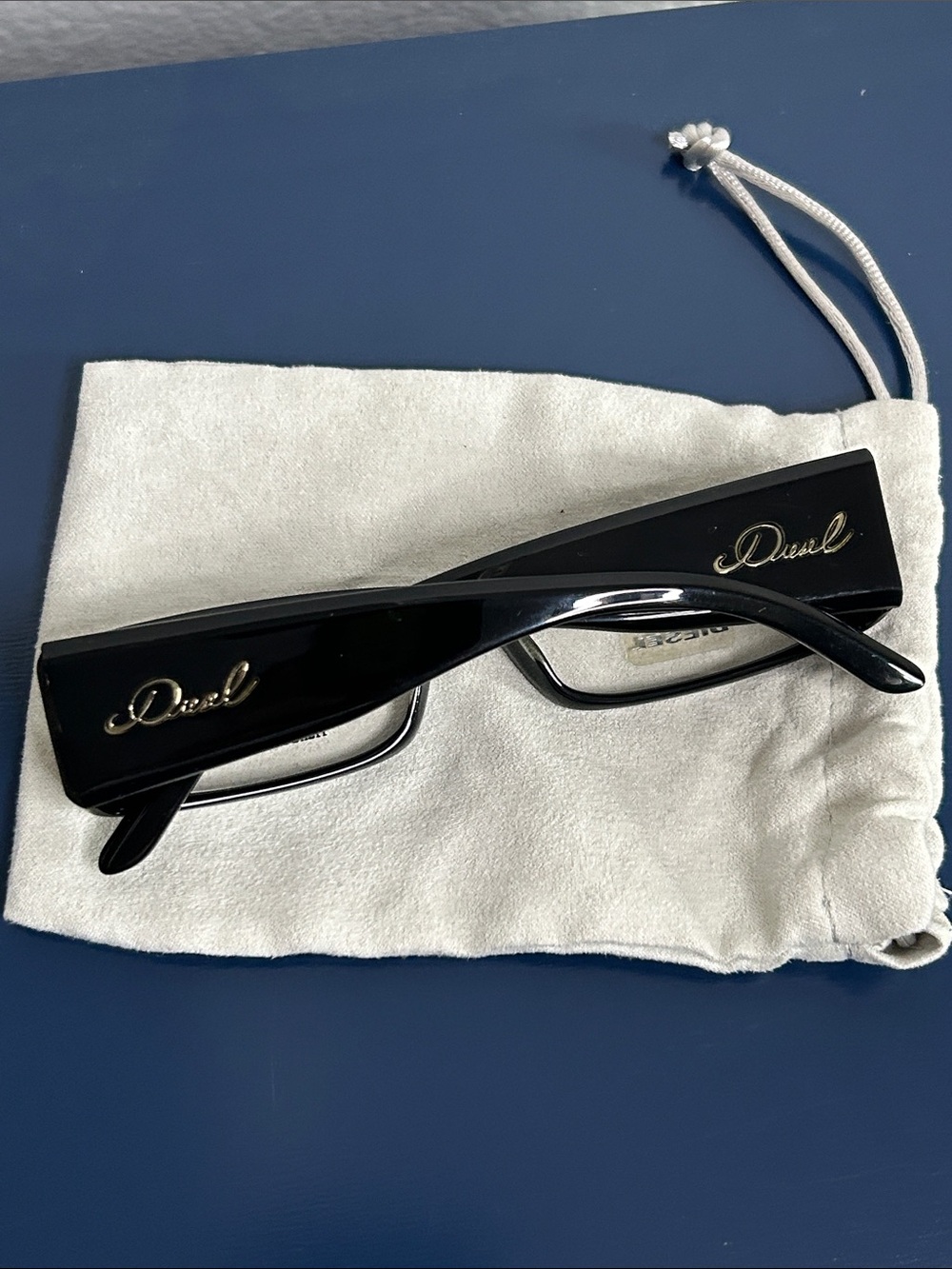 Diesel Vintage Black Rectangular Eyeglass Optical Frames with Accessories Bundle - Picture 8 of 13
